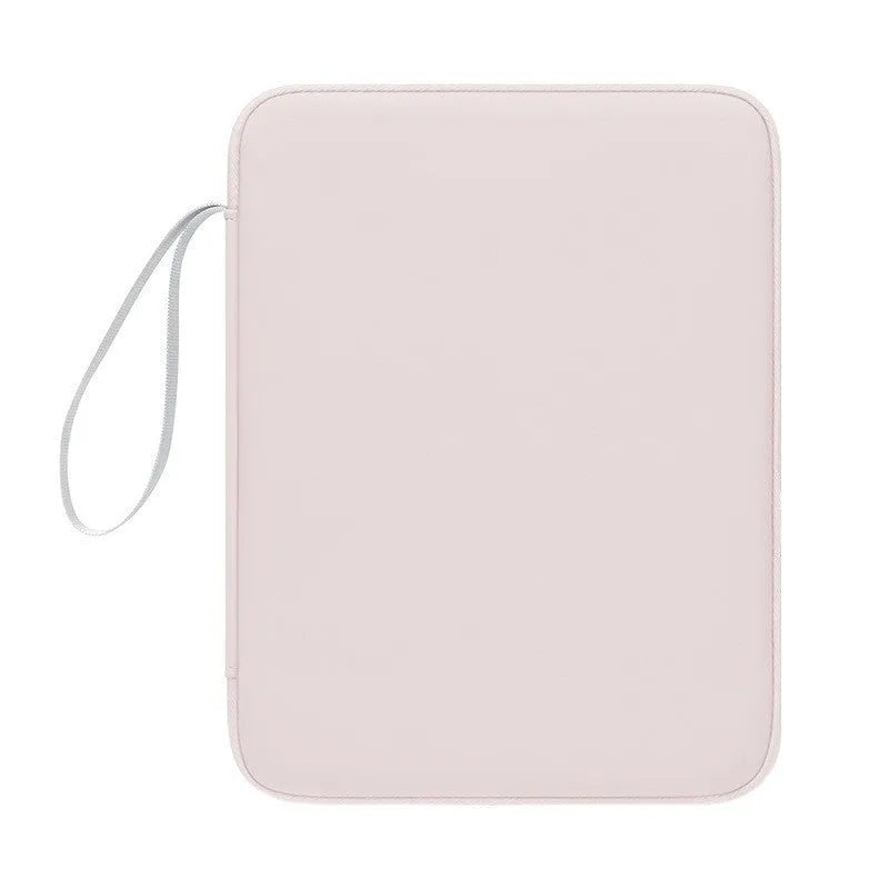 Imitation leather tablet protective case in light grey, black, pink, and sky blue colours for 10.9 inch and 12.9 inch tablets.