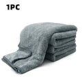 Microfiber car wash towel shown in three size options for vehicle and household cleaning