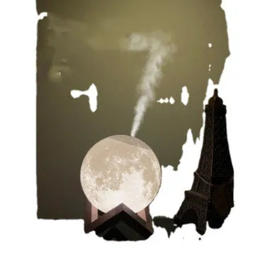Lunar humidifier night light with 13cm ball design, USB charging port, and touch control