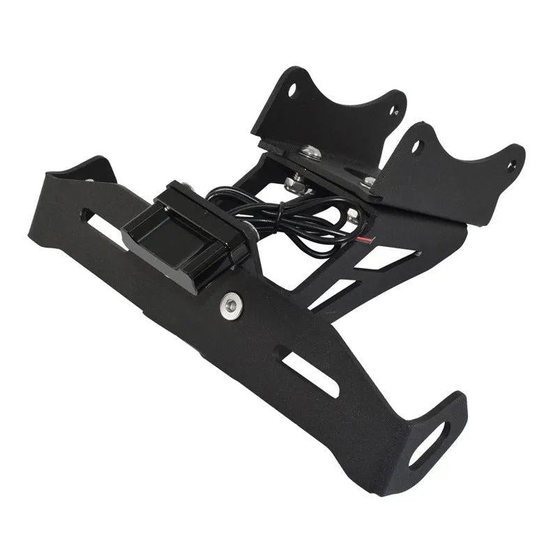 Black aluminium alloy Honda motorcycle rear license plate bracket with short tail design