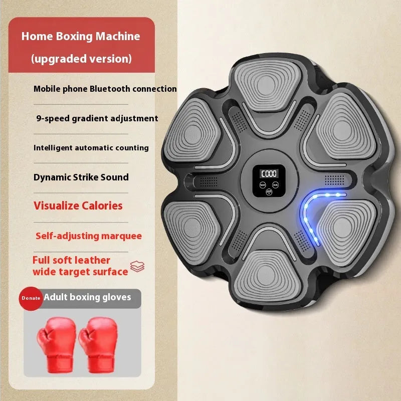 Smart electronic boxing wall target with focus gloves for home reaction training
