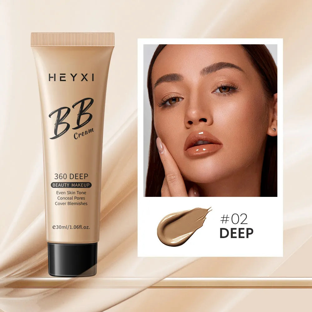 Waterproof sweat-proof BB cream in four colour shades for universal skin types