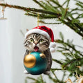 Christmas cartoon kitty car hanging ornament in acrylic with colourful design options