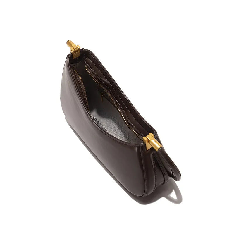 Women's retro oval underarm bag in sandwich pocket design showing seven colour options