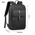 Black lightweight oxford backpack with sewing line detailing for business commutes