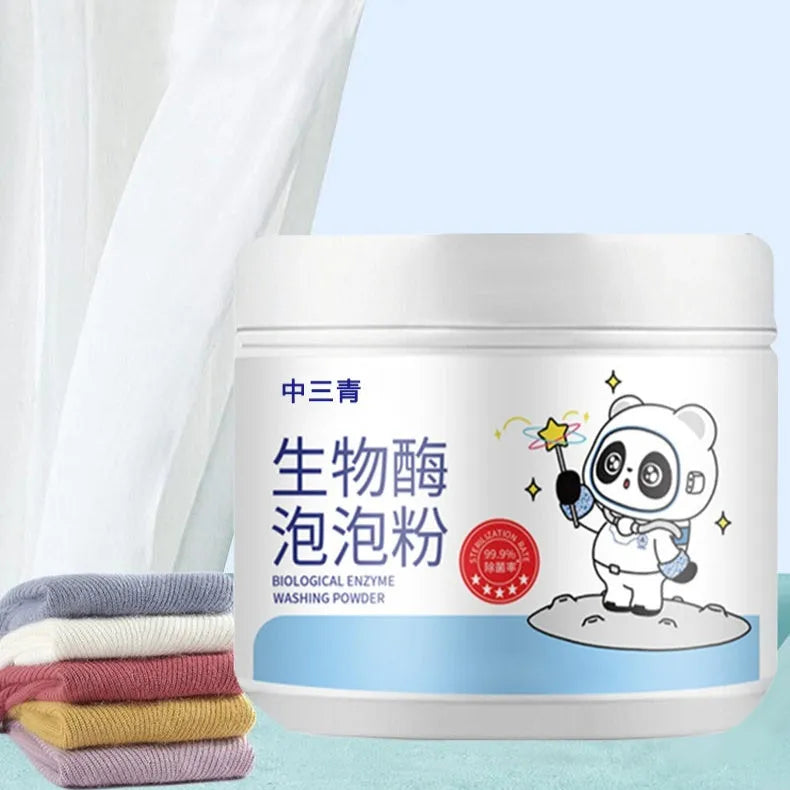 Bottle of biological enzyme active oxygen bubble powder laundry detergent for stain removal