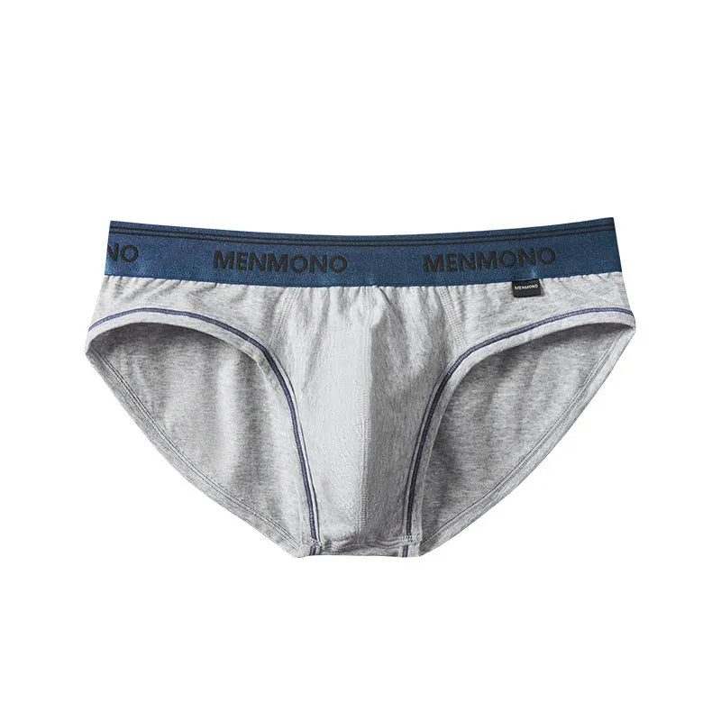 Men's low waist cotton briefs in solid colours with breathable knitted construction