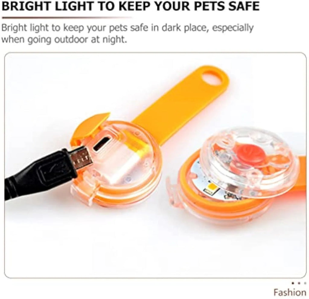LED pet pendant light, 8x3x1.3cm, 32g, plastic buckle clasp, blue red yellow, for dog collar or leash