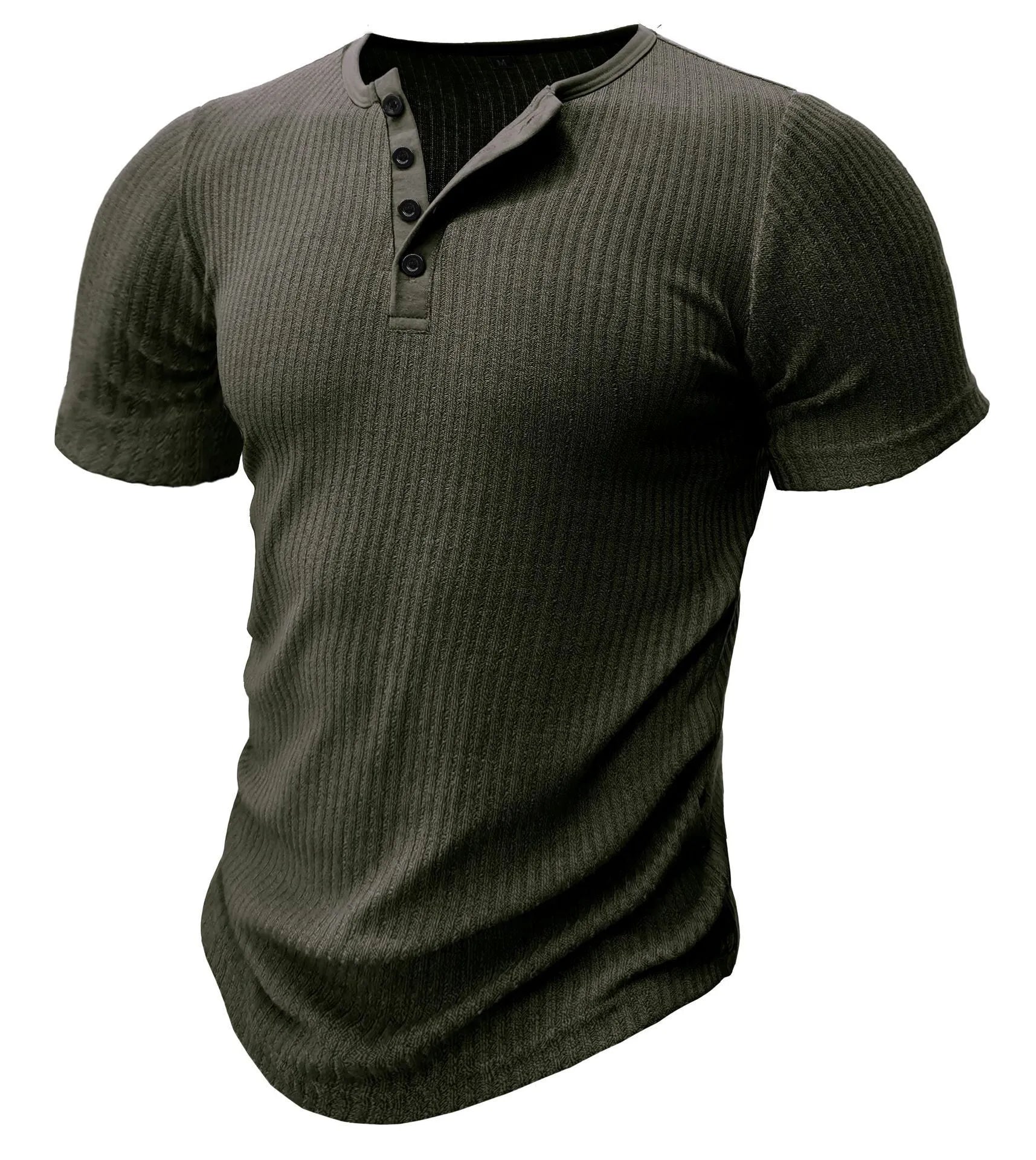 Men's slim-fit short-sleeved sports t-shirt in solid colour on a plain background