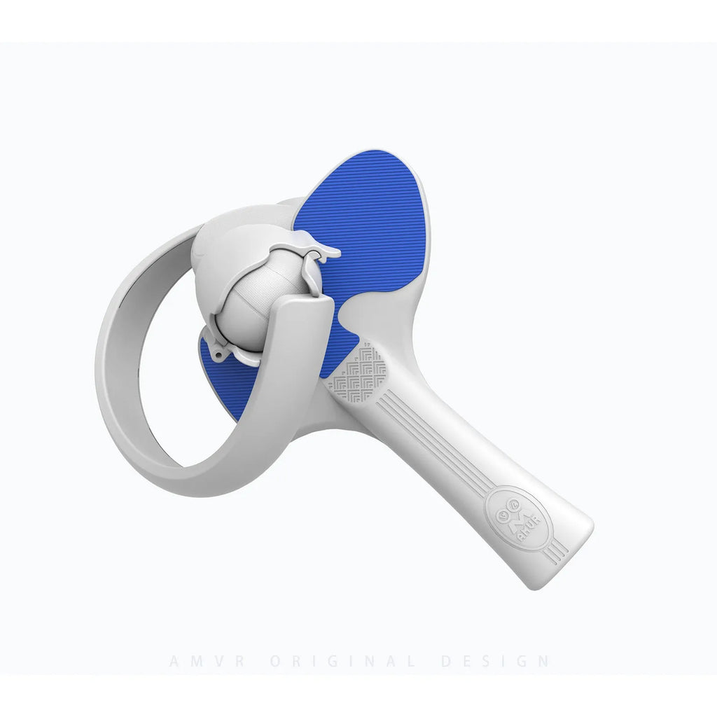 Red and blue silicone hand grip accessory for Pico 4 VR controller.