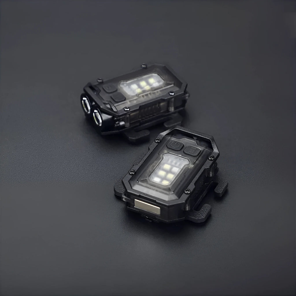 Portable tactical warning flashlight with USB charging cable for outdoor and emergency lighting applications