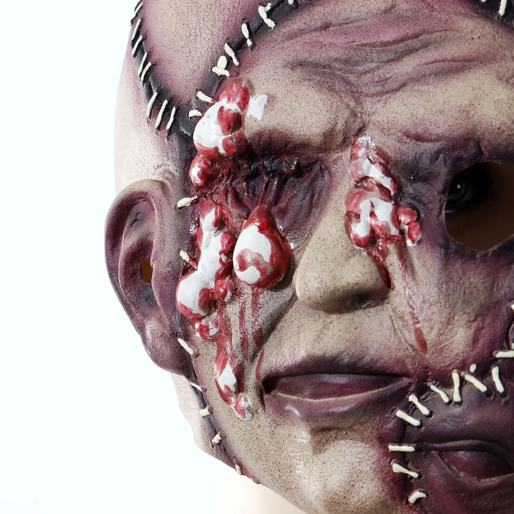 Three-sided grimace horror mask made from natural latex for adult Halloween and costume events