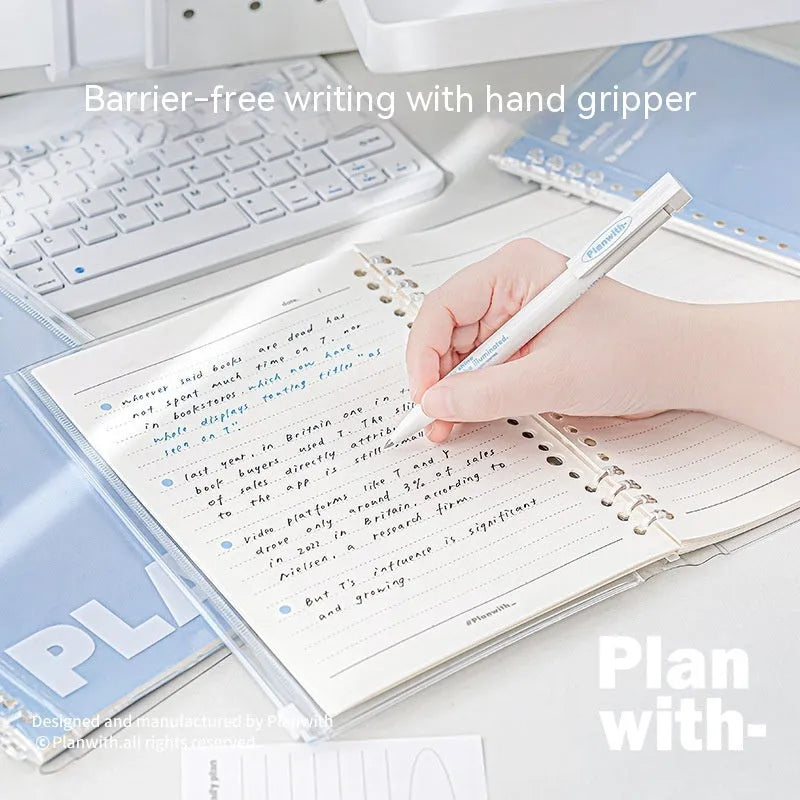 A5 PVC spiral bound notebook in blue or white colour for storing loose papers