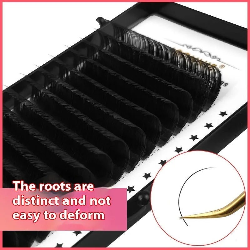 Pack of false eyelashes showing dense 16-row mink hair lashes on a clear band.