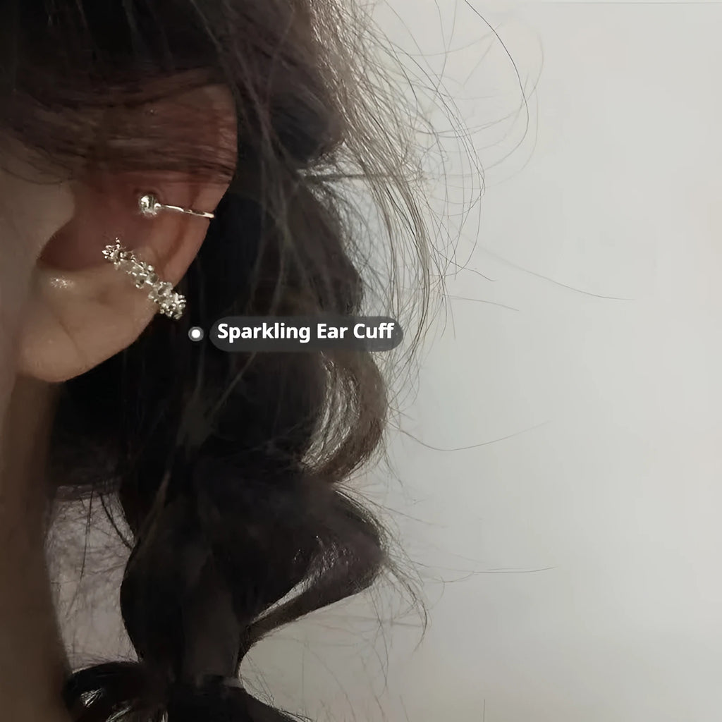 Women's geometric ear clip earrings with irregular shapes and frosty finish in alloy