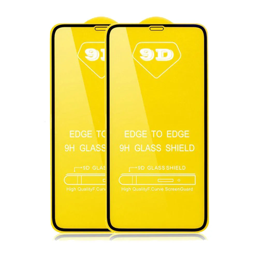 Black full screen glass tempered film for Xiaomi smartphones on packaging