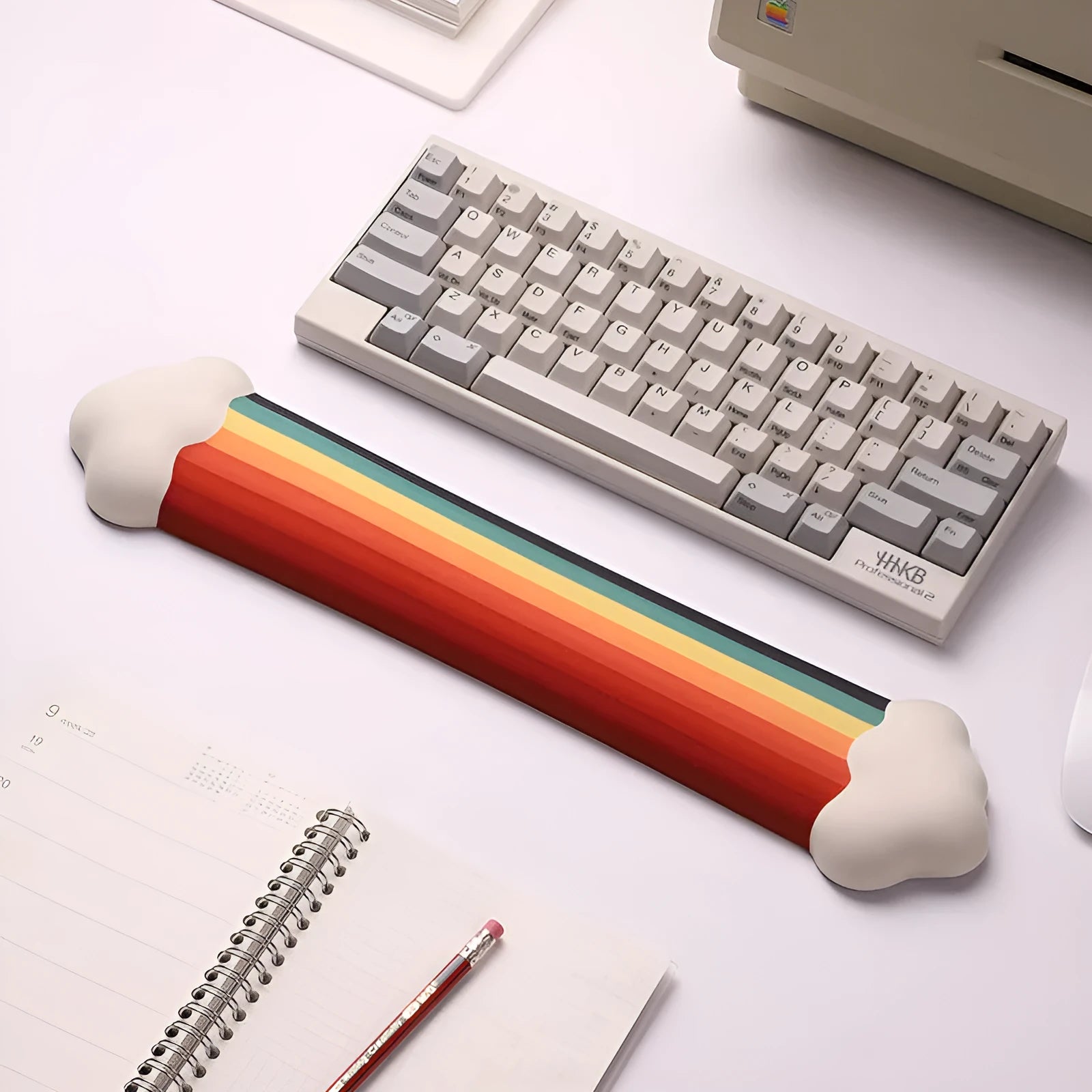 Silica gel wrist rest mouse pad and keyboard support set in cloud pattern design