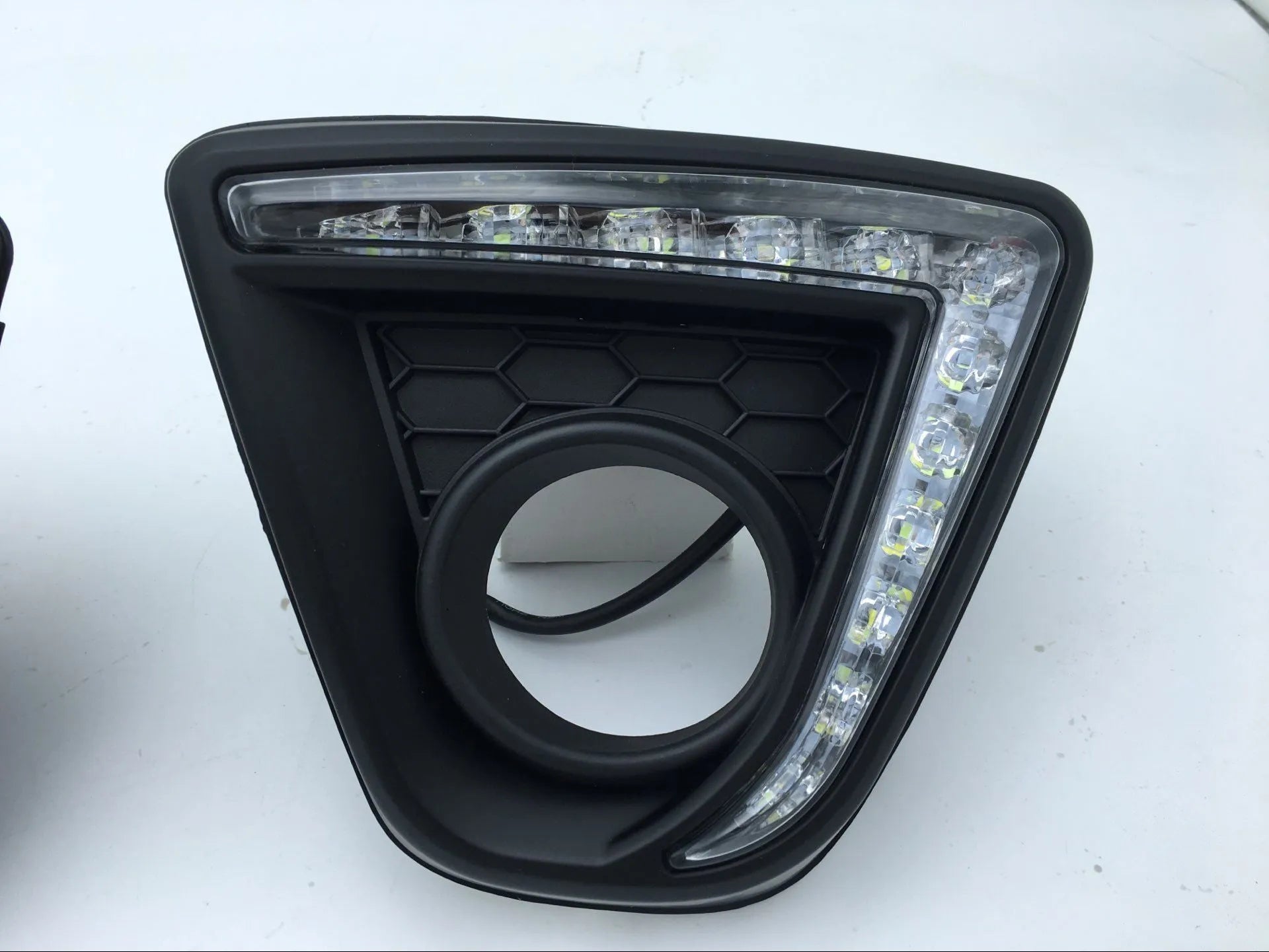 Mazda CX-5 LED daytime running lights showing electroplated white light with turning signal options