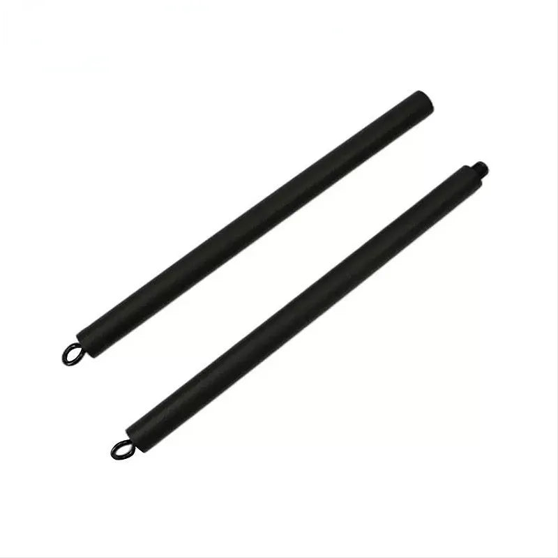 Two-segment push and pull fitness rod with integrated rope for resistance training