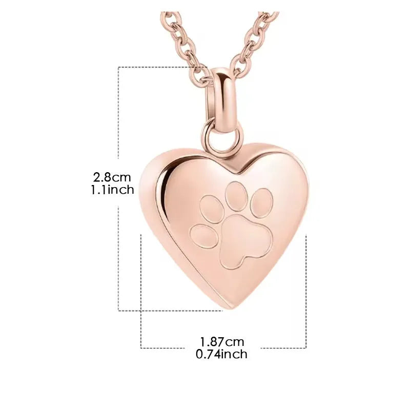 Openable heart-shaped titanium steel cinerary necklace for ashes in silver, gold, or rose gold.