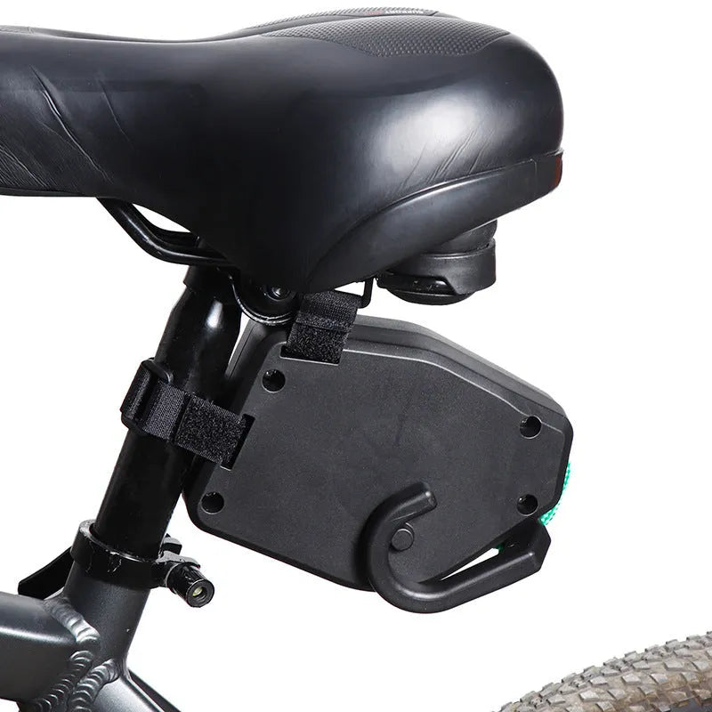 Black plastic bicycle trailer rope with buckle for connecting trailers to bicycles