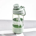 Grey cartoon-pattern heat-resistant plastic cup with a straw in 1000ml size