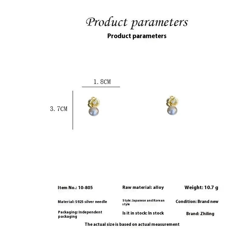 Gold colour Hong Kong style flower stud earrings with opal stones and ice flower design on alloy electroplated construction