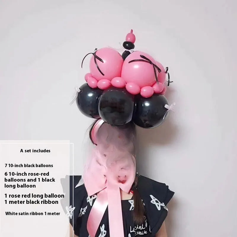 Balloon bouquet DIY kit for cake decoration with round balloons and ten style options