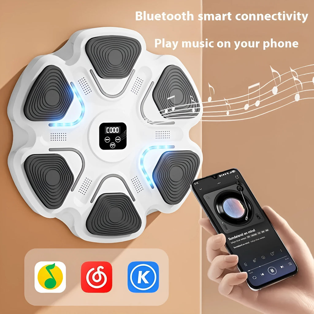 Smart electronic boxing wall target with focus gloves for home reaction training