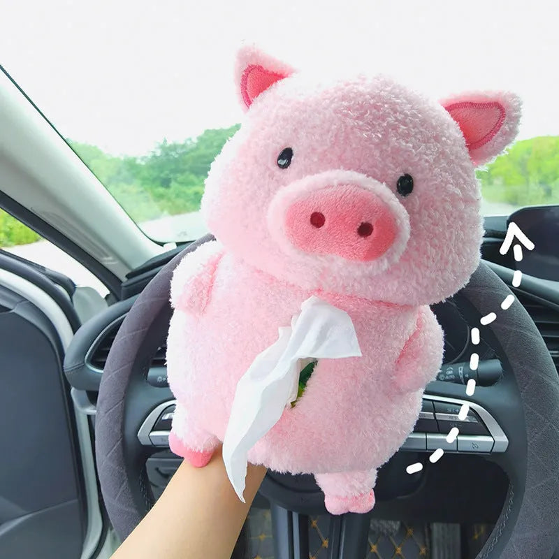 Lamb design plush car tissue box cover for automotive and household decoration