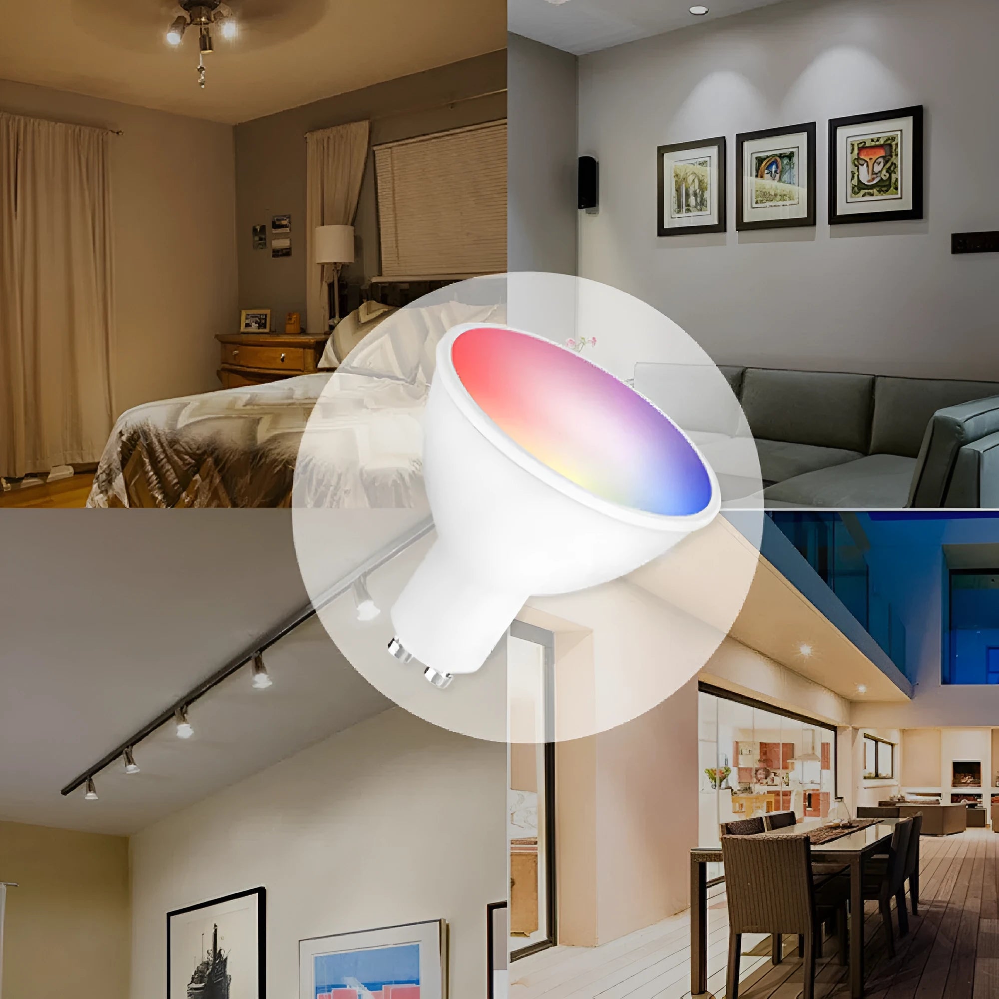 Wi-Fi smart GU10 LED spotlight bulb with RGBCCT colour and adjustable white light options