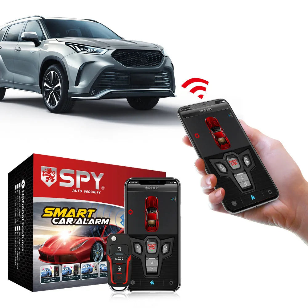 Black frost finish remote control car alarm system with two remotes for vehicle security