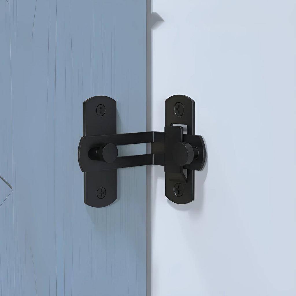 Industrial sliding door hasp lock for barn doors with black carbon steel or stainless steel shackle