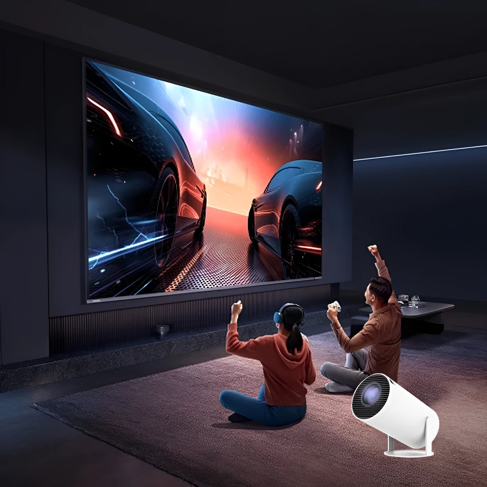 White Barrel X10 PLUS portable smart wall projection game machine HD projector with gamepad and remote control