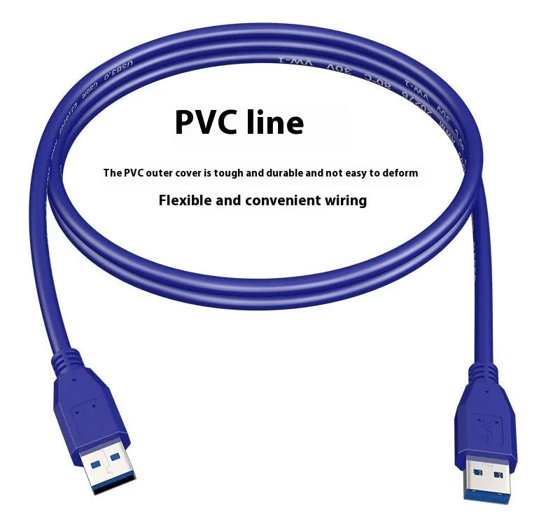 USB 3.0 data cable for hard disk boxes with nickel-plated connectors in multiple length options