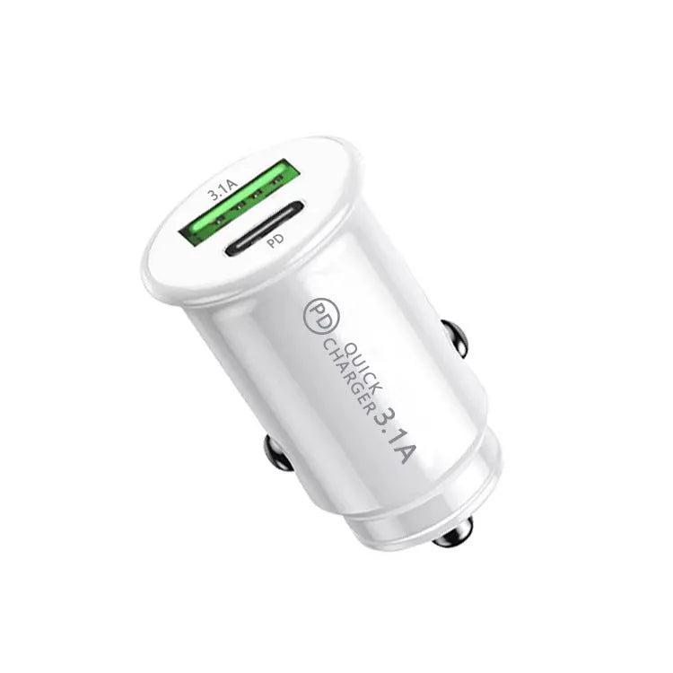 Dual USB car charger for cigarette lighter socket in black metal finish