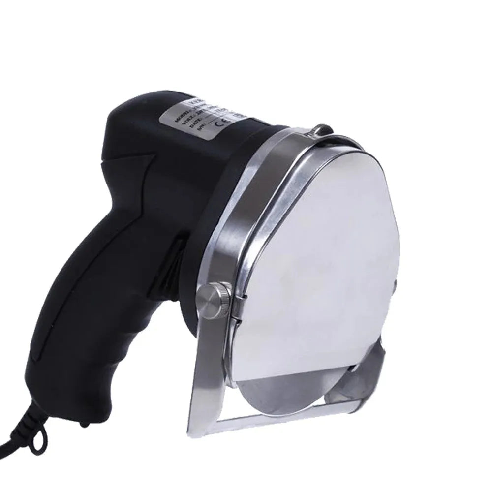 Black electric meat cleaver appliance with adjustable blade for turkey barbecue machines