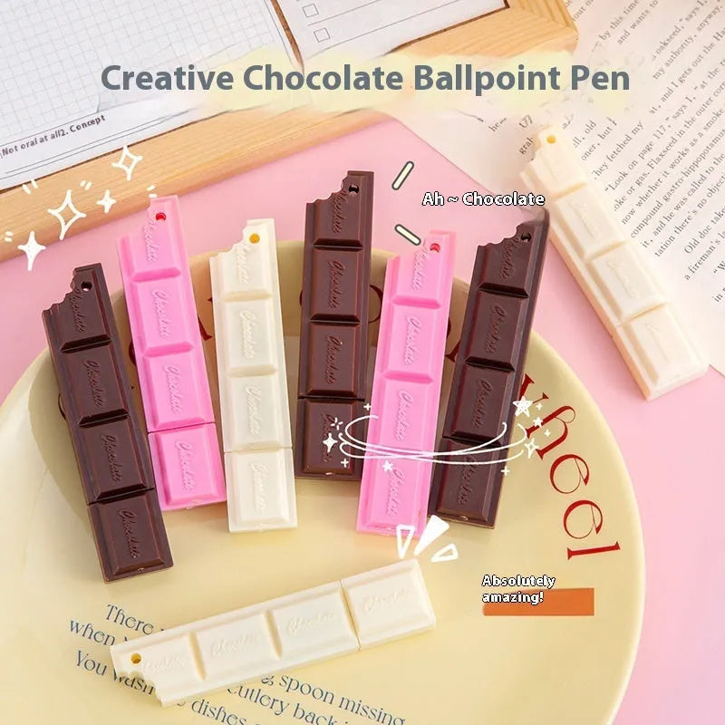 Chocolate simulation cartoon ballpoint pen with a 0.5 mm bullet tip.