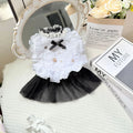 White polyester waltz gauze skirt for small dogs in princess style.