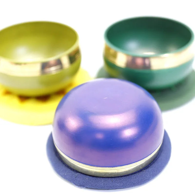 Handmade Himalayan singing bowl in multiple colours measuring 8cm diameter for meditation and yoga