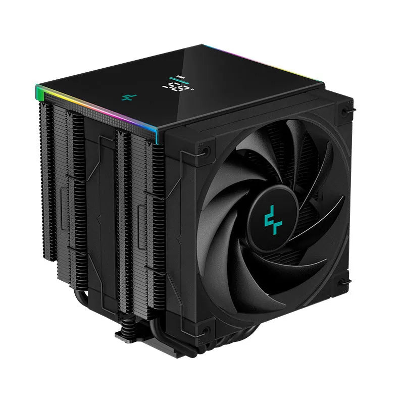 Deepcool AK-Series dual tower CPU air cooler with digital display and 120mm fan