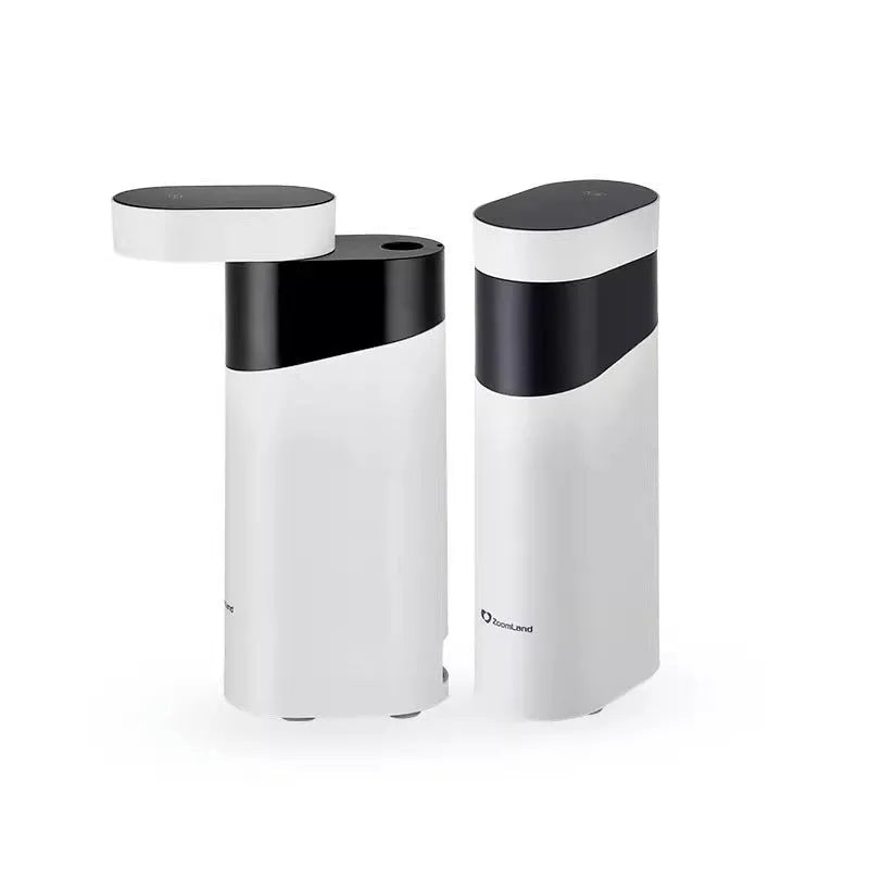 Black portable instant water dispenser with digital display and compact design for desktop use