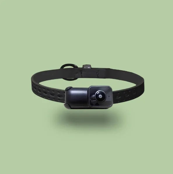 Black Wi-Fi camera neckband recorder showing compact design with recording functionality