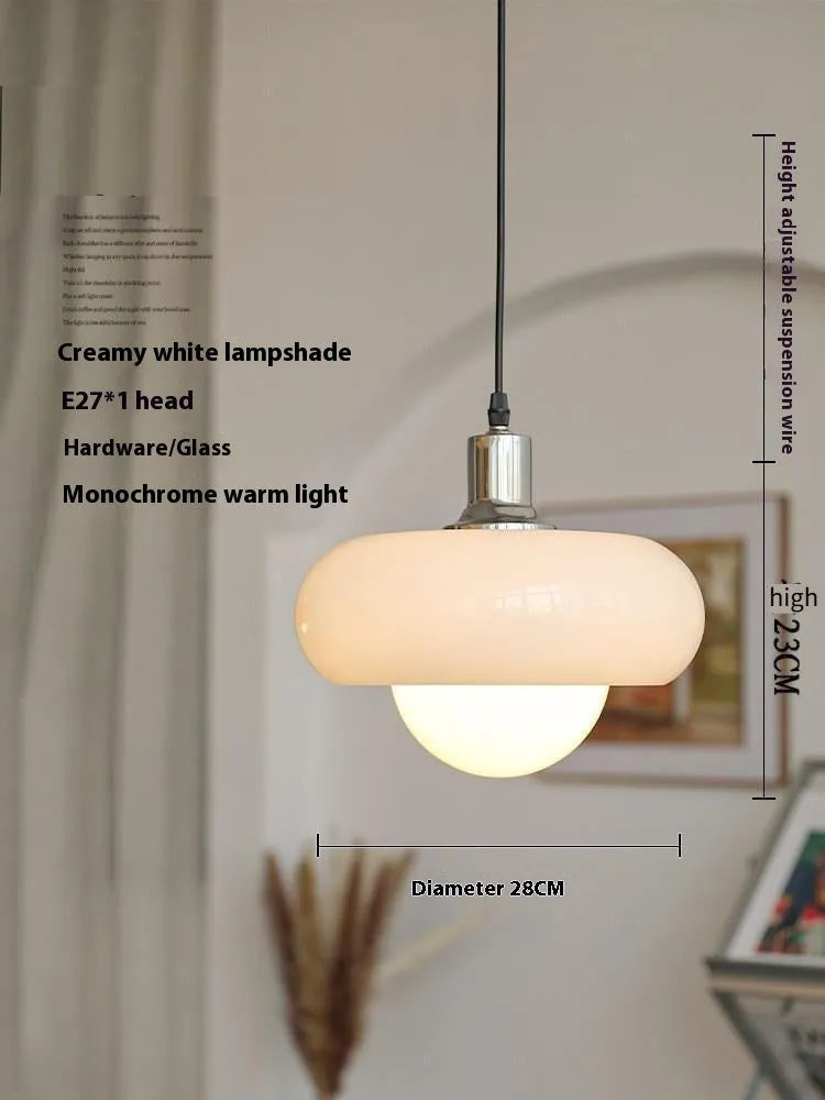 Bauhaus three headed egg tart pendant light in milk white glass for retro ceiling lighting