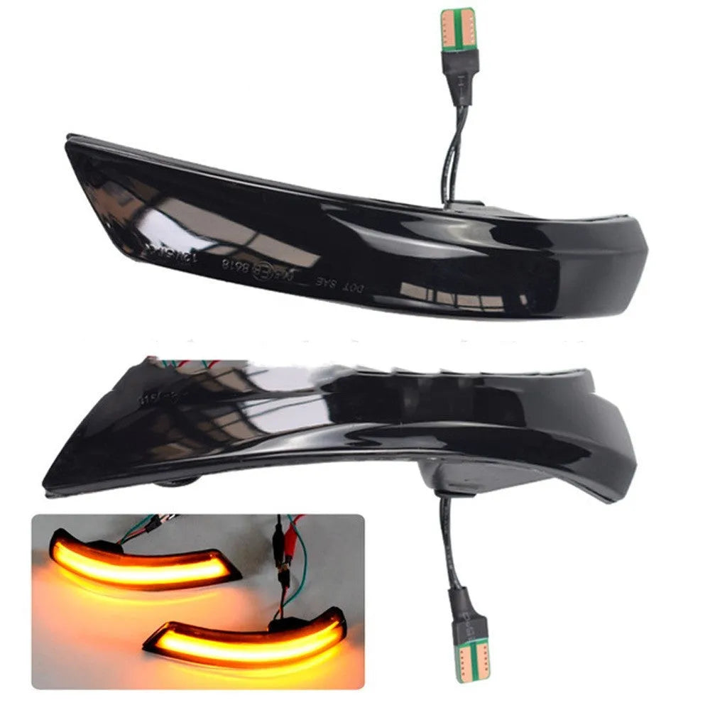 Ford Focus Mondeo rearview mirror waterfall light with blue and yellow two-tone illumination for 2008-2018 models