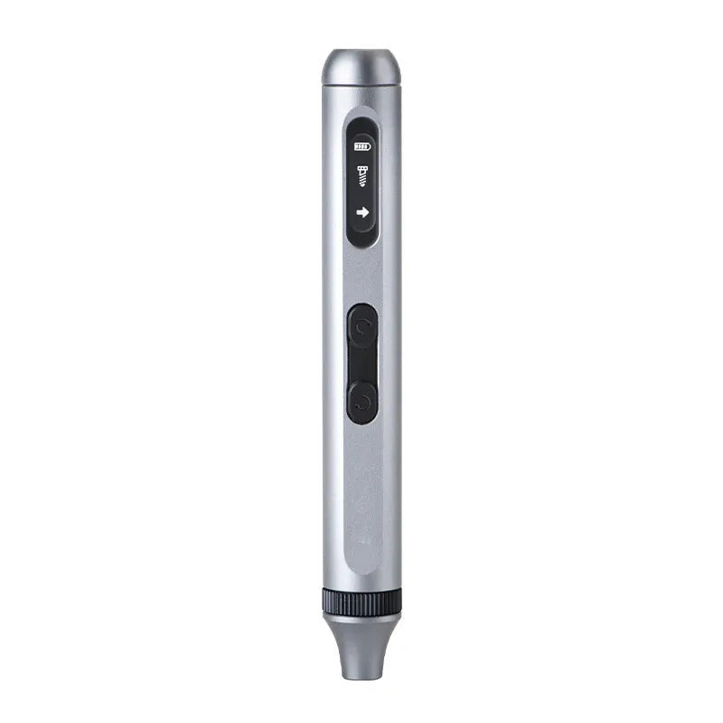Compact electric screwdriver with aluminium alloy handle showing 134.5mm length