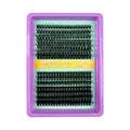Black large capacity eyelash storage box showing dimensions and false eyelash organisation
