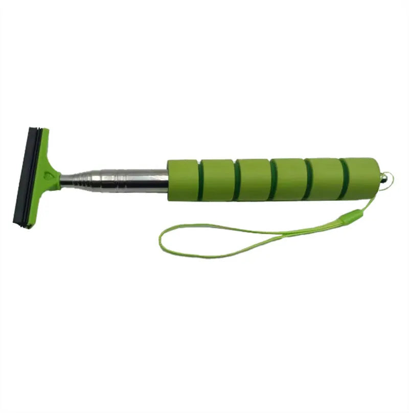 Retractable stainless steel car rearview mirror wiper extending to 100cm with rubber cleaning blade