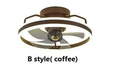 Modern ceiling fan with integrated light fixture showing 50cm diameter and acrylic lampshade