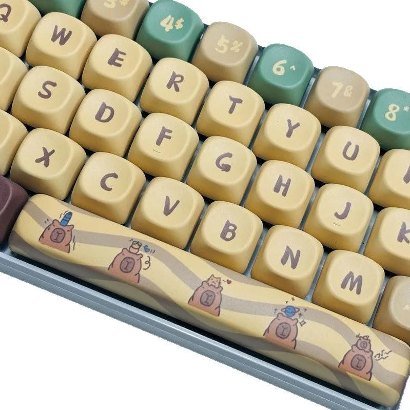 Capabala 130-key ABS plastic mechanical keyboard keycap set shown in a pile, MOA profile.